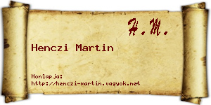 Henczi Martin névjegykártya